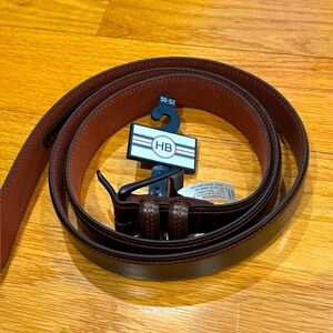 HB Big and Tall Men's Brown Leather Belt 50/52